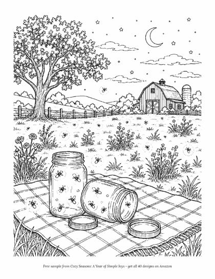 Cozy Seasons Coloring sample page 2