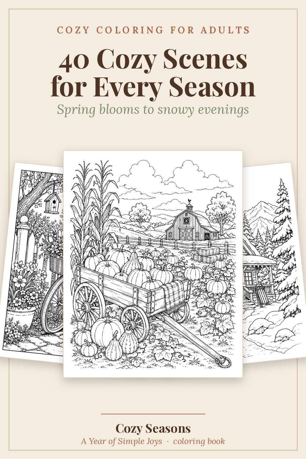 Cozy Seasons Coloring free printable pin
