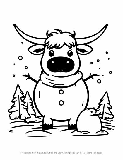 Highland Cow Coloring sample page 2