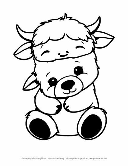 Highland Cow Coloring sample page 3