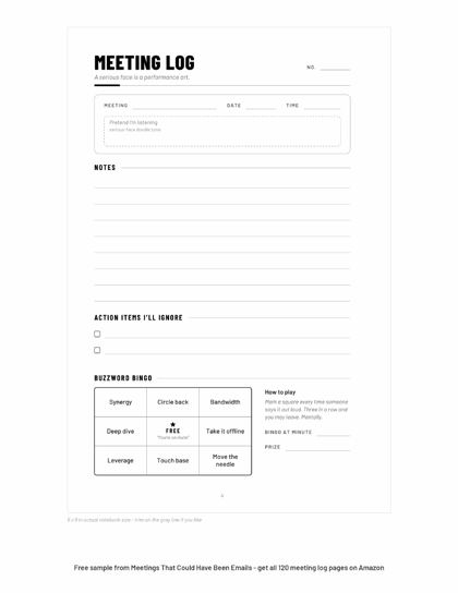 Free funny meeting notebook printable page