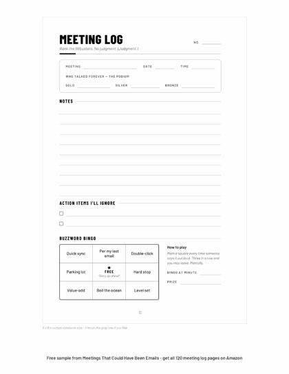 Funny Meeting Notebook sample page 2